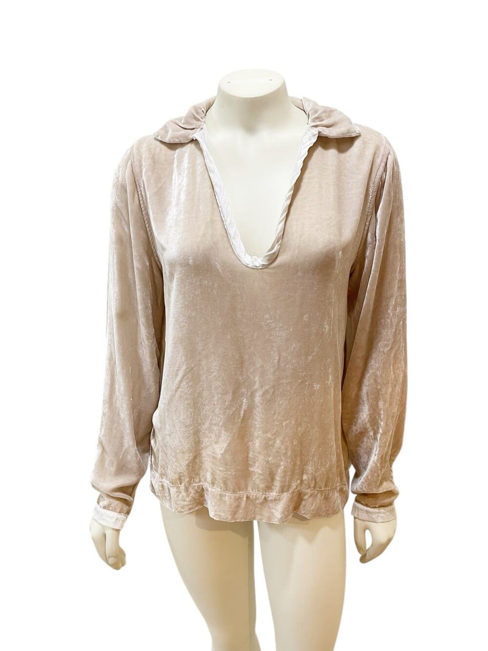 CP Shades Velvet Tunic Beige Soft Size Small